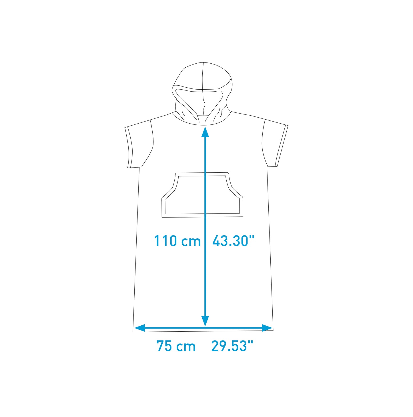 Surflogic Cyan and Navy Poncho