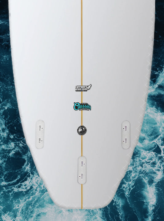 Surfboard Buster 5'0 FX-Type Super Rails ocean, detail finbox