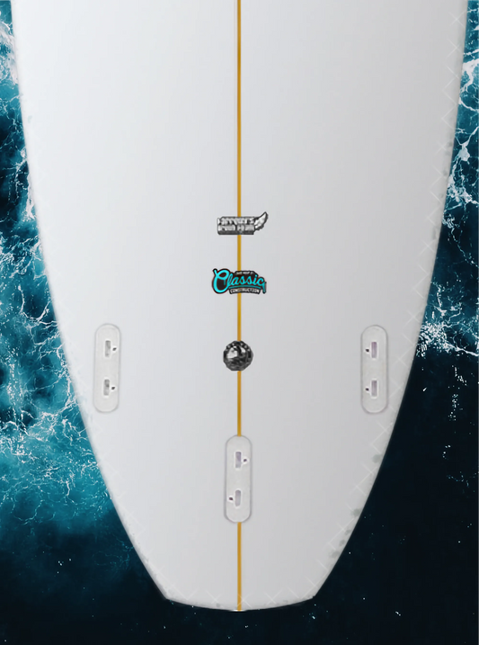 Surfboard Buster 5'2 G-Type Super Rails ocean, detail finbox