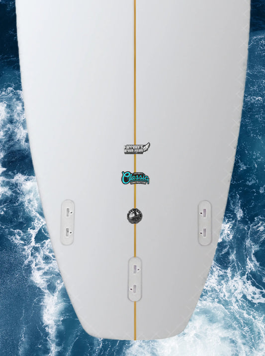 Surfboard Buster 5'4 C-Type Super Rails and ocean finbox detai