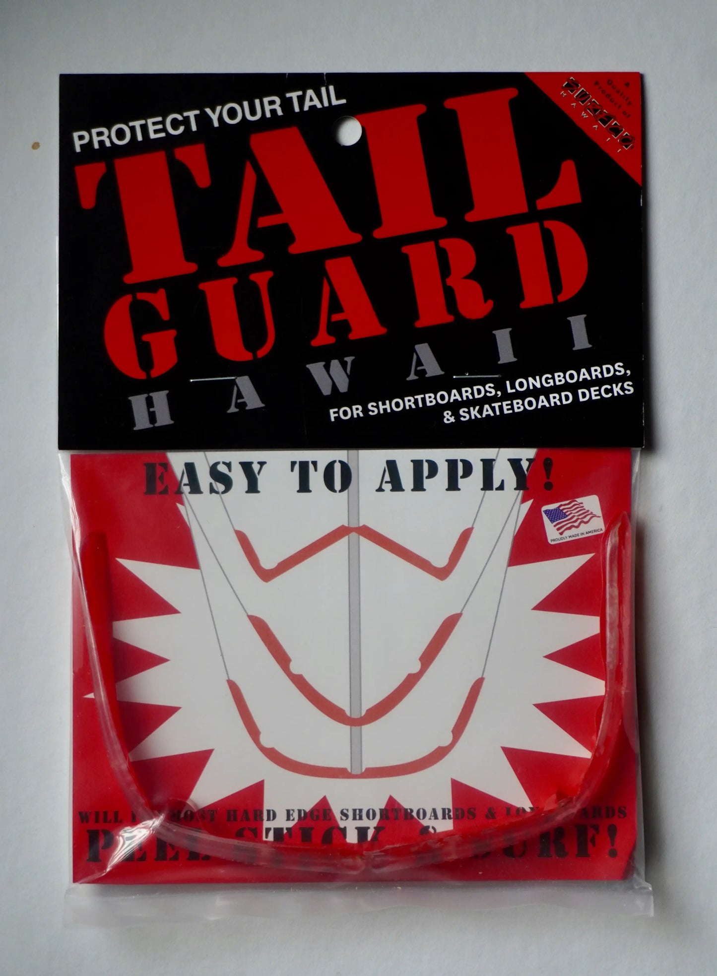 Balení SurfCo Hawaii Tail Guard Kit – originální ochrana ocasu surfboardu, snadná instalace peel-stick.
