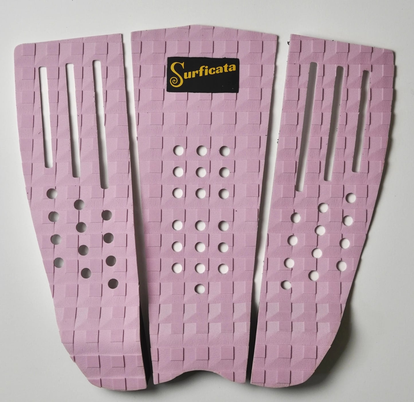 Třídílný růžový tail pad Surficata Pink Flamingo z EVA pěny, pohled shora.