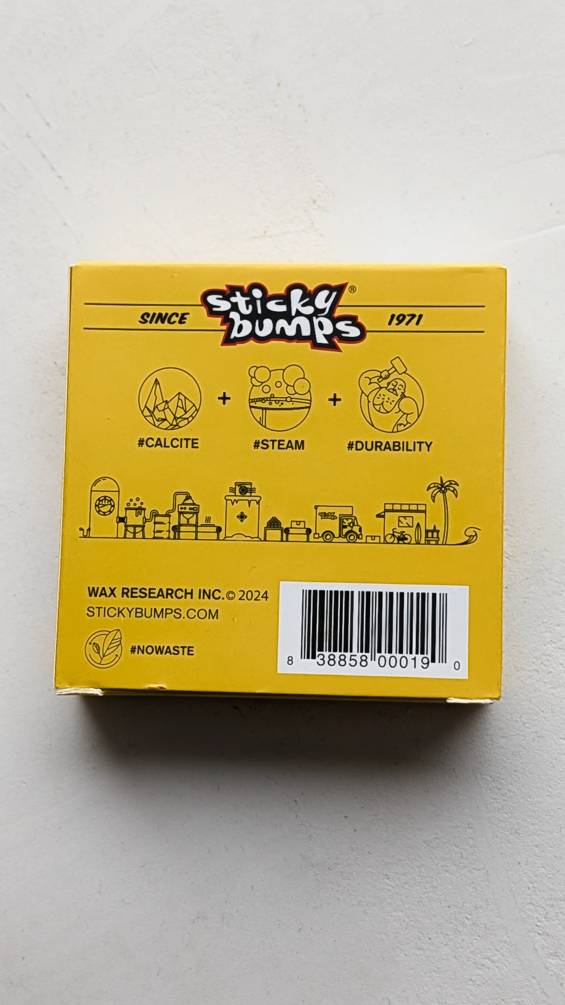 Surfový vosk Sticky Bumps Tropical, zadní strana kraičky