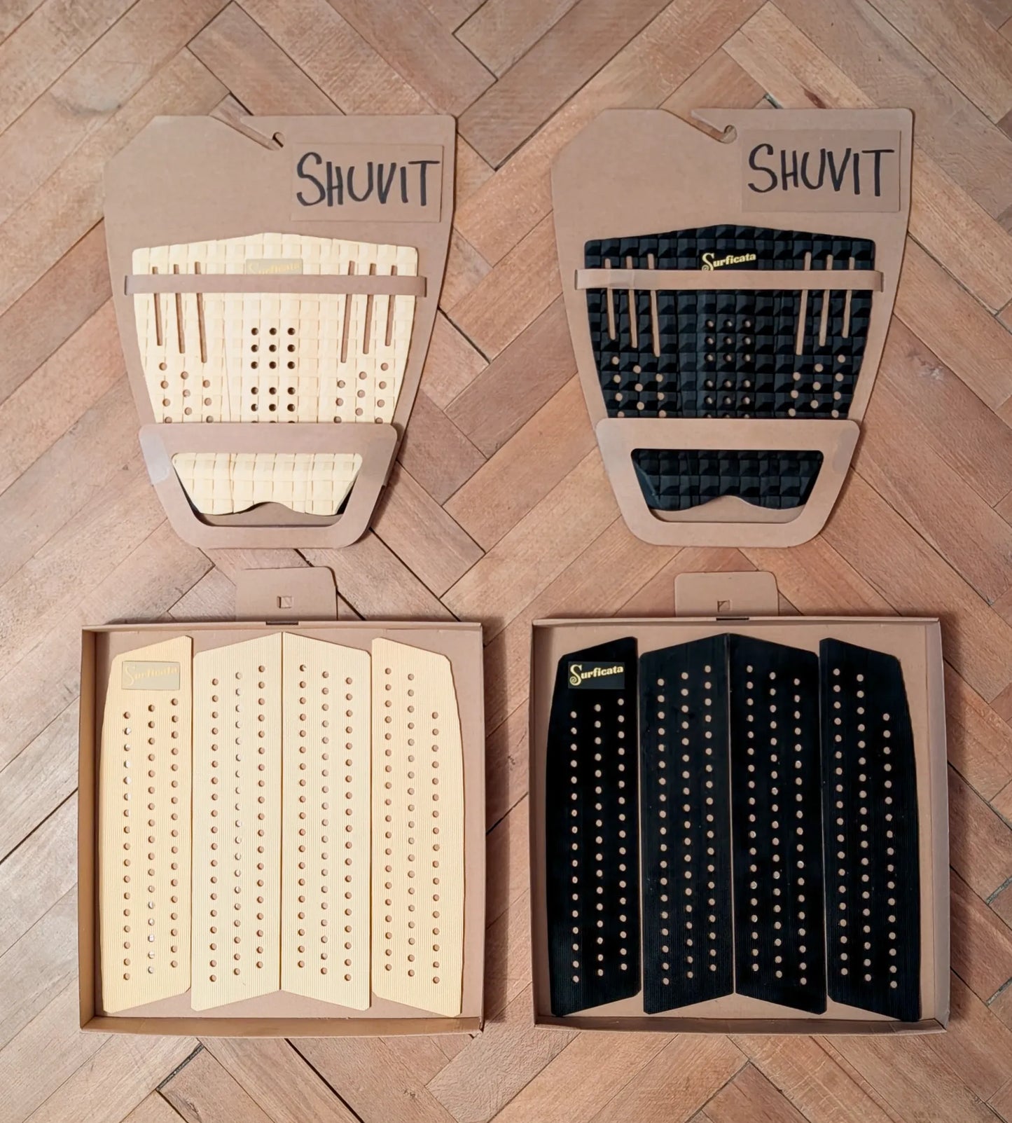 Surficata Shuvit Edice front a tail padů pro surf. Black a Vanilla barvy